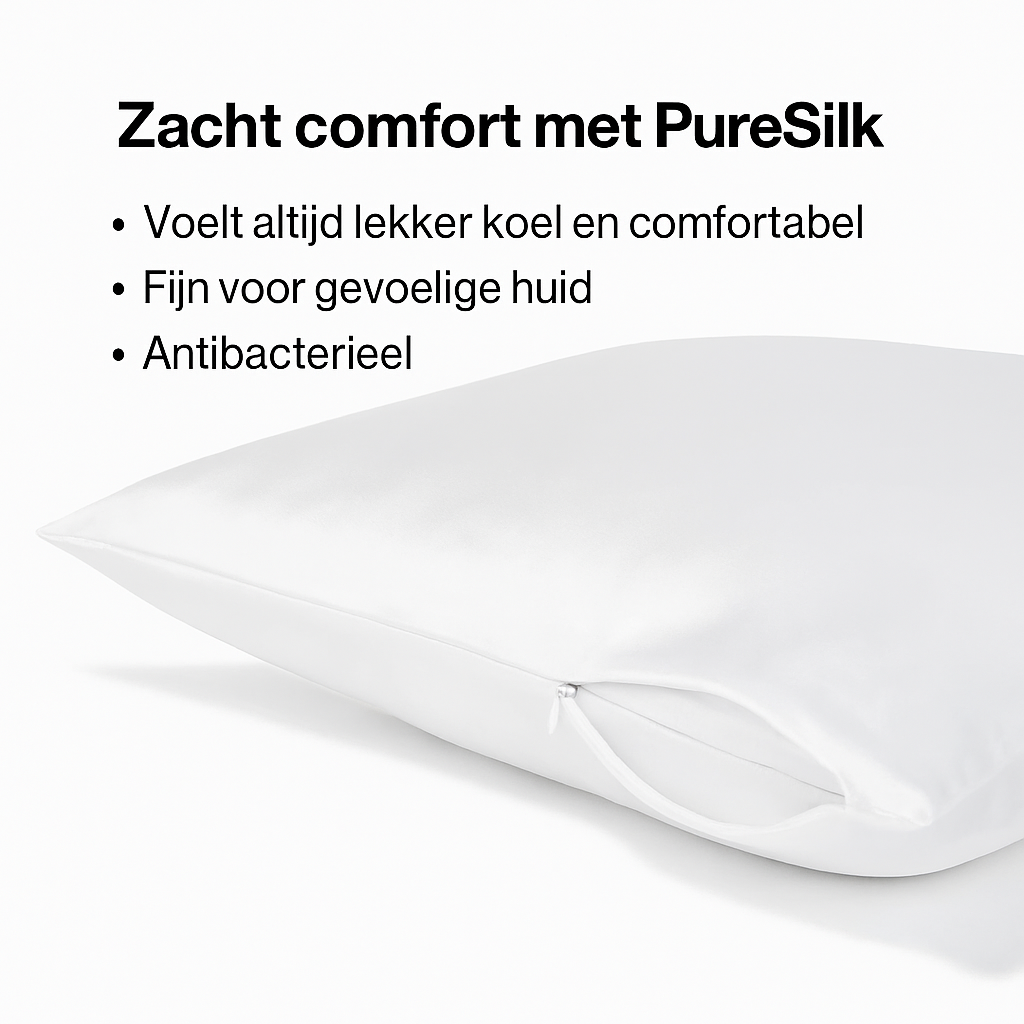 Premium Zijde Kussensloop - Pure White