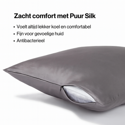 Premium Zijde Kussensloop - Parelgrijs