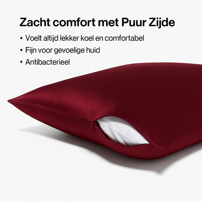 Premium Zijde Kussensloop - Bordeauxrood