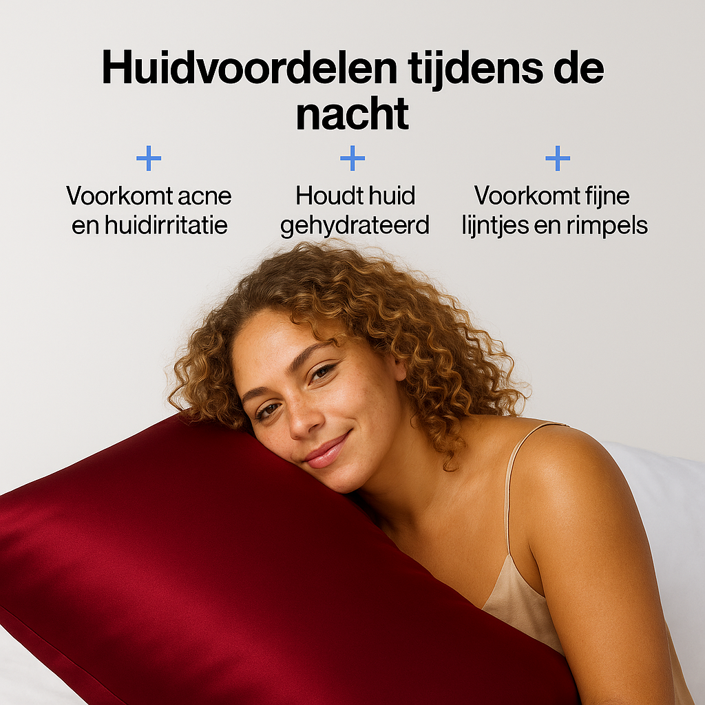 Premium Zijde Kussensloop - Bordeauxrood