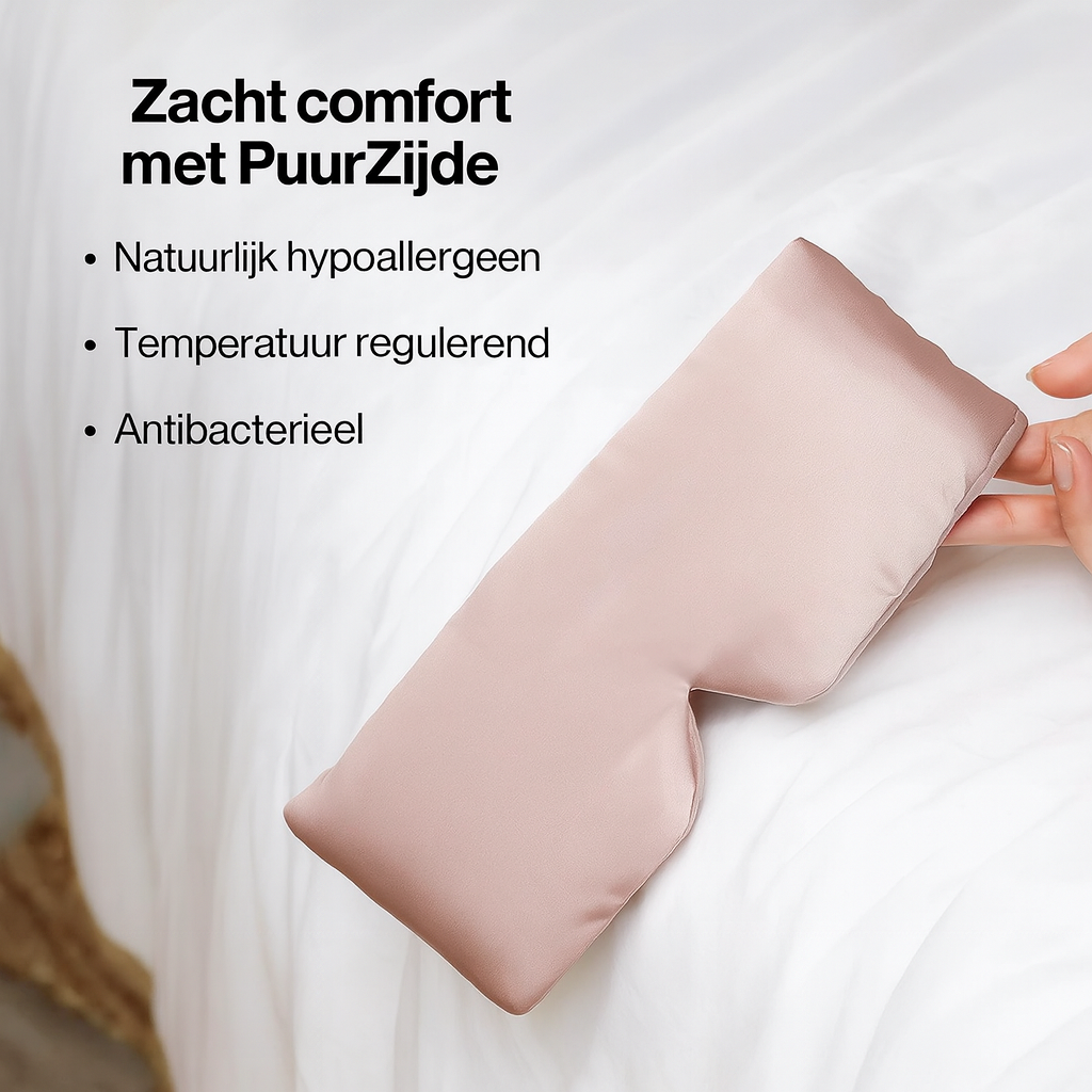 Premium Zijde Slaapmasker - Rosé Mist