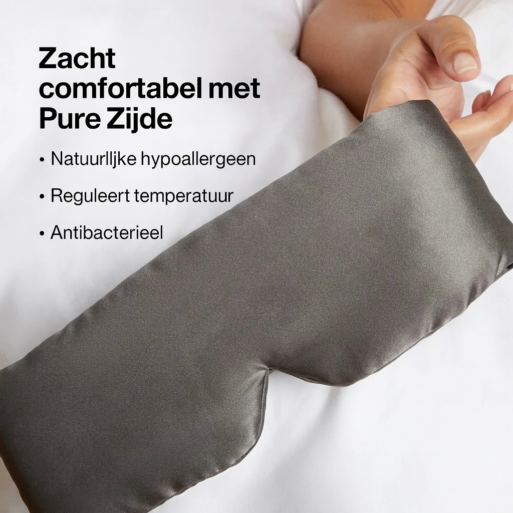 Premium Zijde Slaapmasker - Parelgrijs