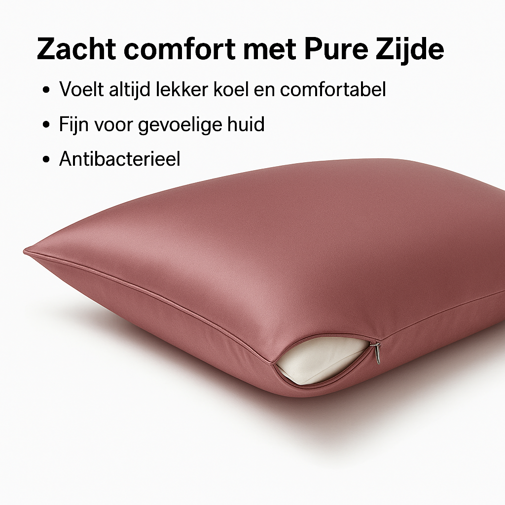 Premium Zijde Kussensloop - Antiekroze