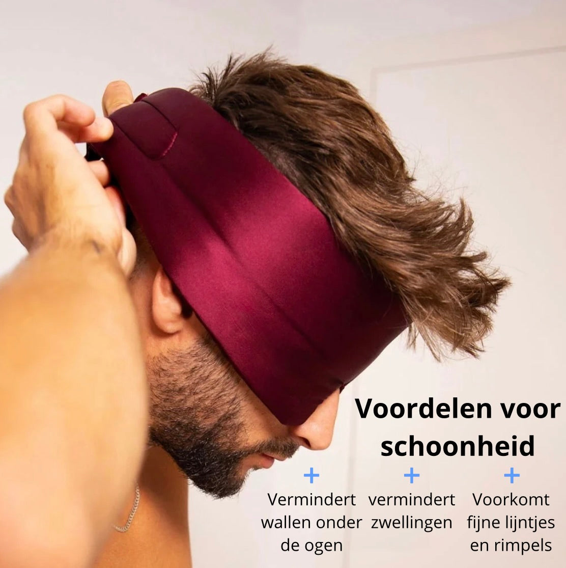 Premium Zijde Slaapmasker - Bordeauxrood