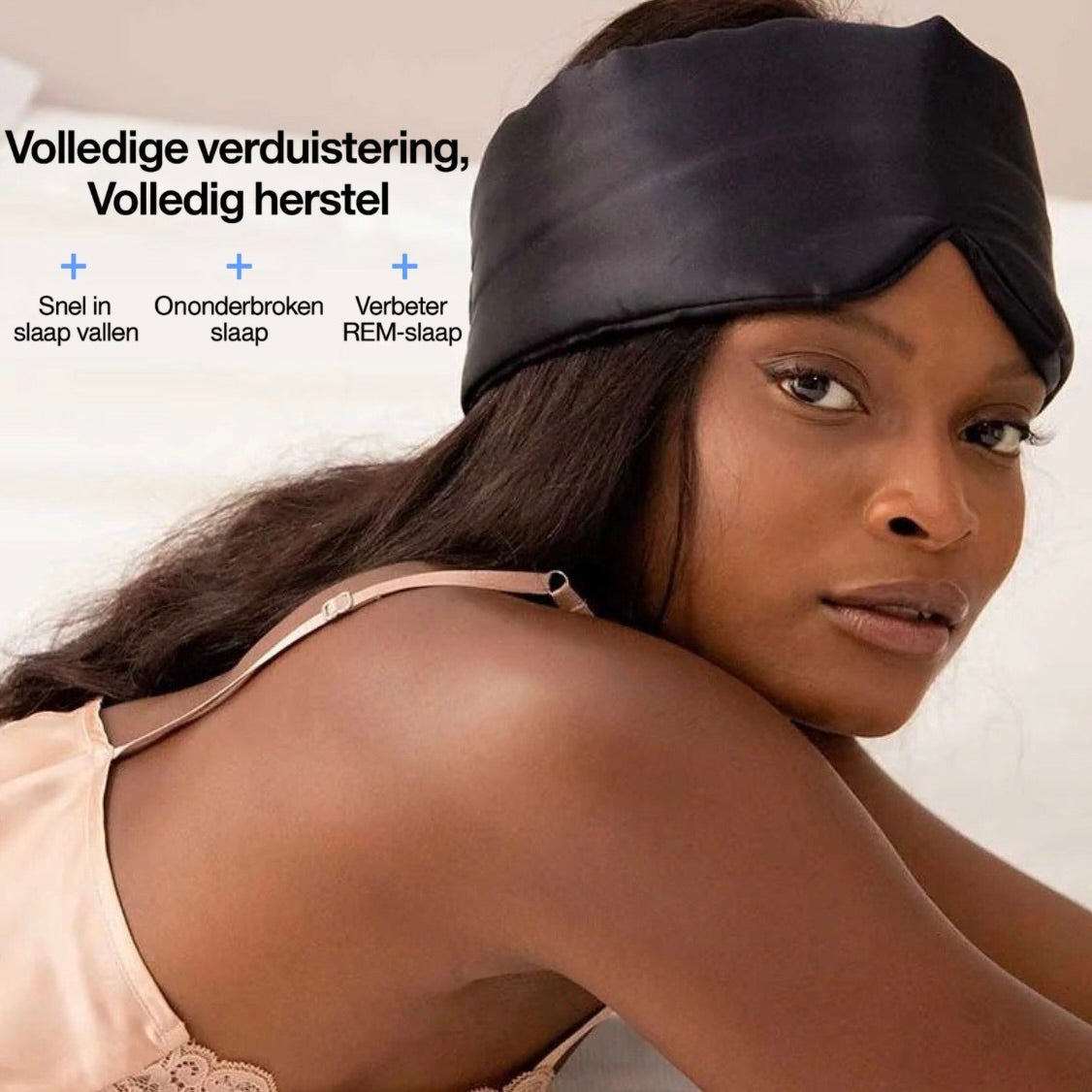 Premium Zijde Slaapmasker - Noir Zwart